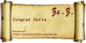 Zsigrai Zella névjegykártya